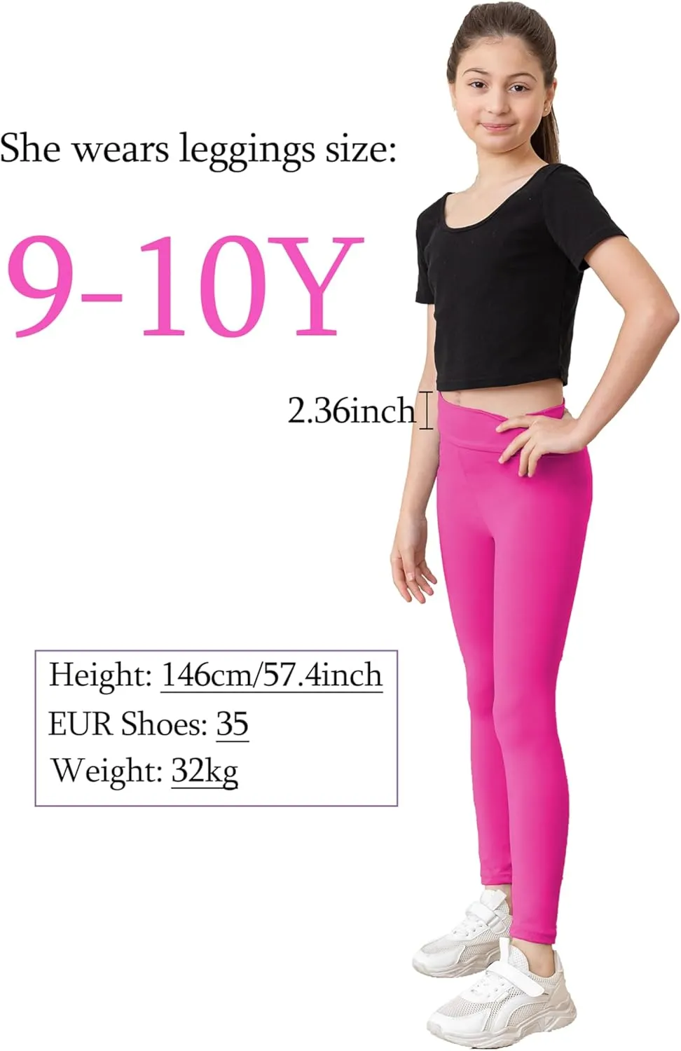 10 pcs Solid Color Girls Yoga Leggings, Stretchy Soft Children High Waist Tight Pants