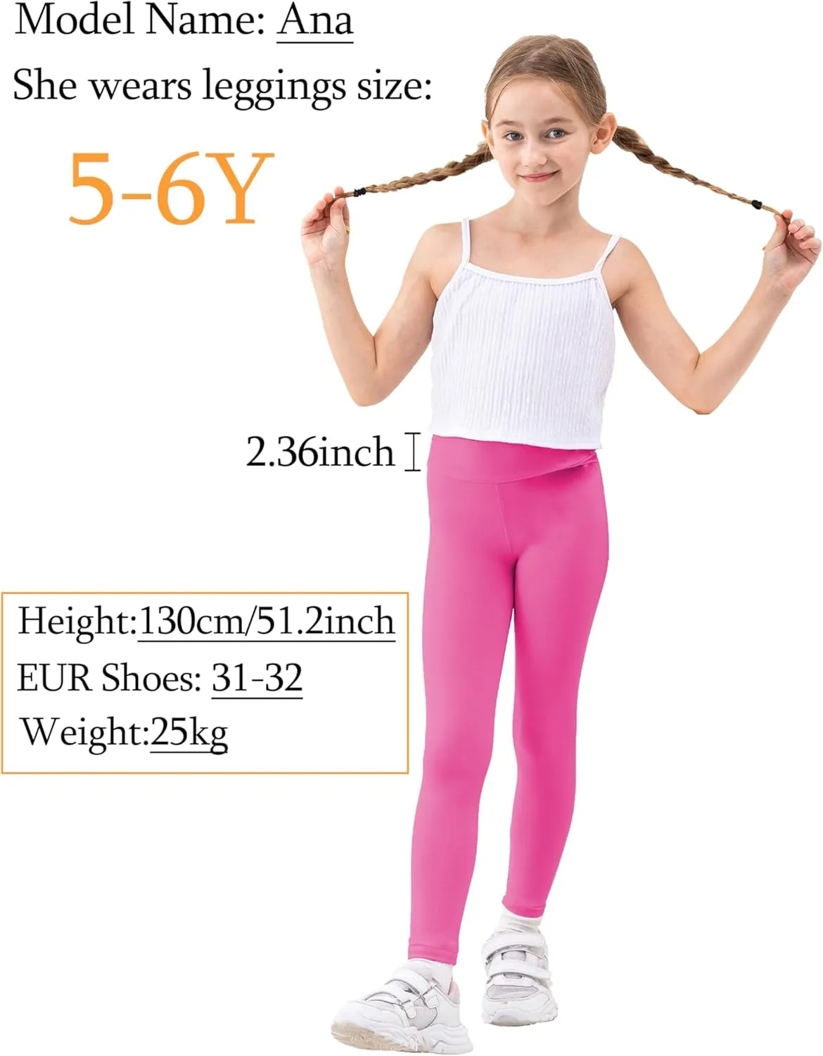 10 pcs Solid Color Girls Yoga Leggings, Stretchy Soft Children High Waist Tight Pants