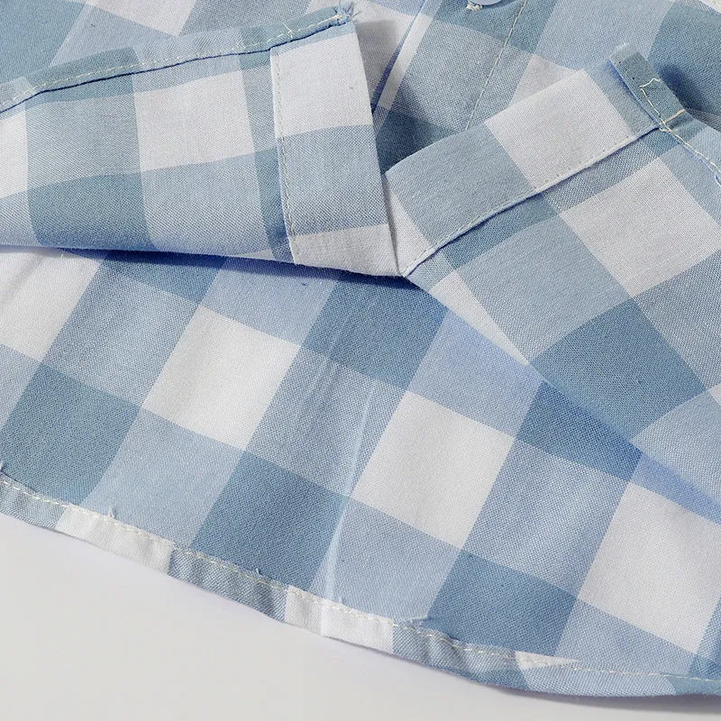 2 Pieces Set Baby Boys Birthday Party Checked Bow Shirts And Solid Color Rompers Wholesale 23030877