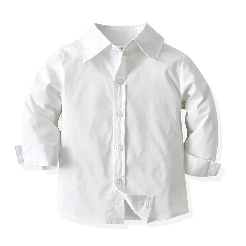 2 Pieces Set Baby Kid Boys Birthday Party Solid Color Bow Shirts And Jumpsuits Wholesale 21110930