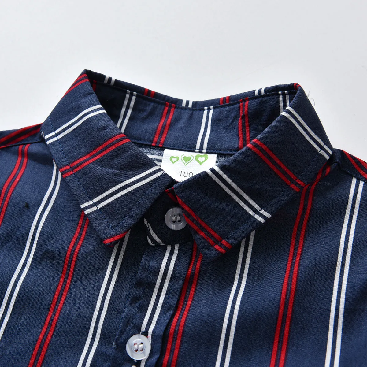 2 Pieces Set Baby Kid Boys Birthday Party Striped Bow Shirts And Solid Color Jeans Wholesale 211109313