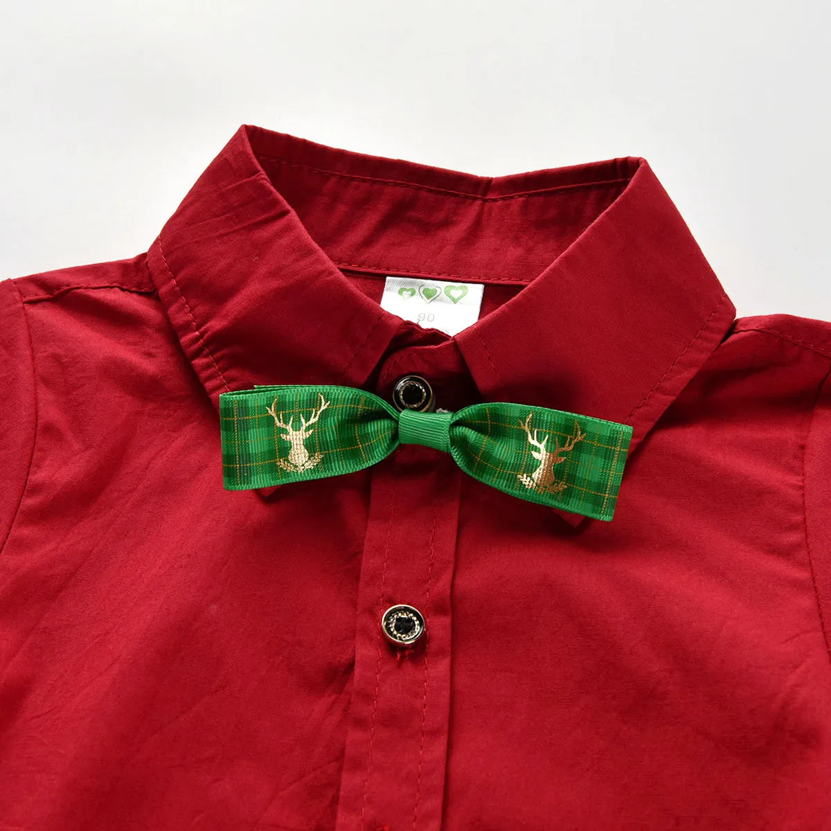 2 Pieces Set Baby Kid Boys Dressy Solid Color Shirts And Striped Jumpsuits Wholesale 211109105