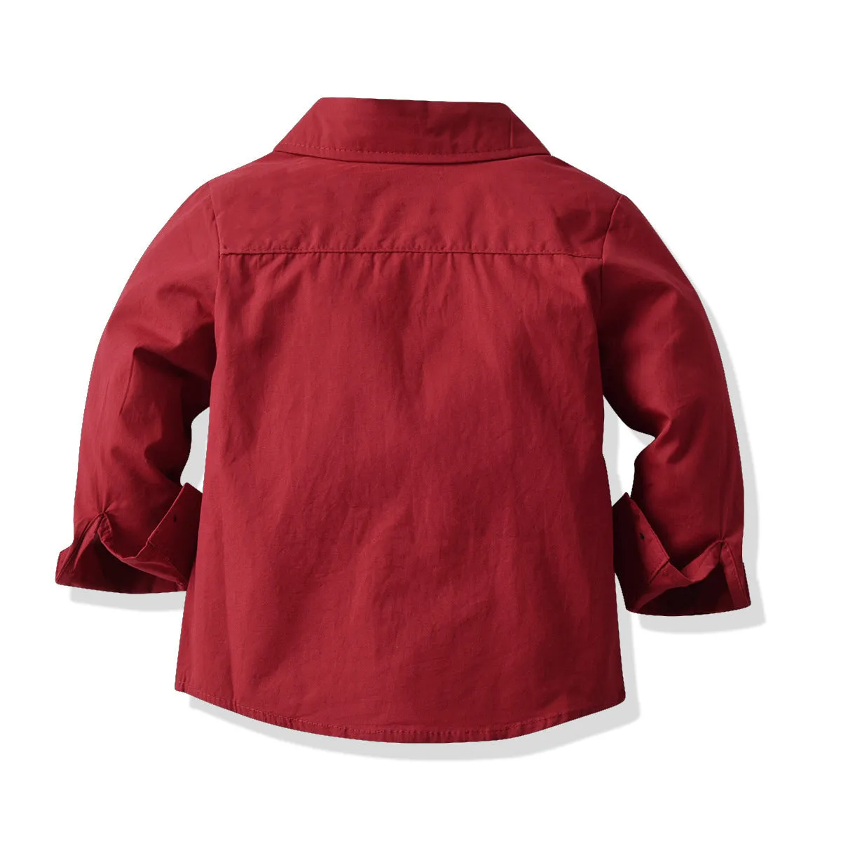 2 Pieces Set Baby Kid Boys Dressy Solid Color Shirts And Striped Jumpsuits Wholesale 211109105