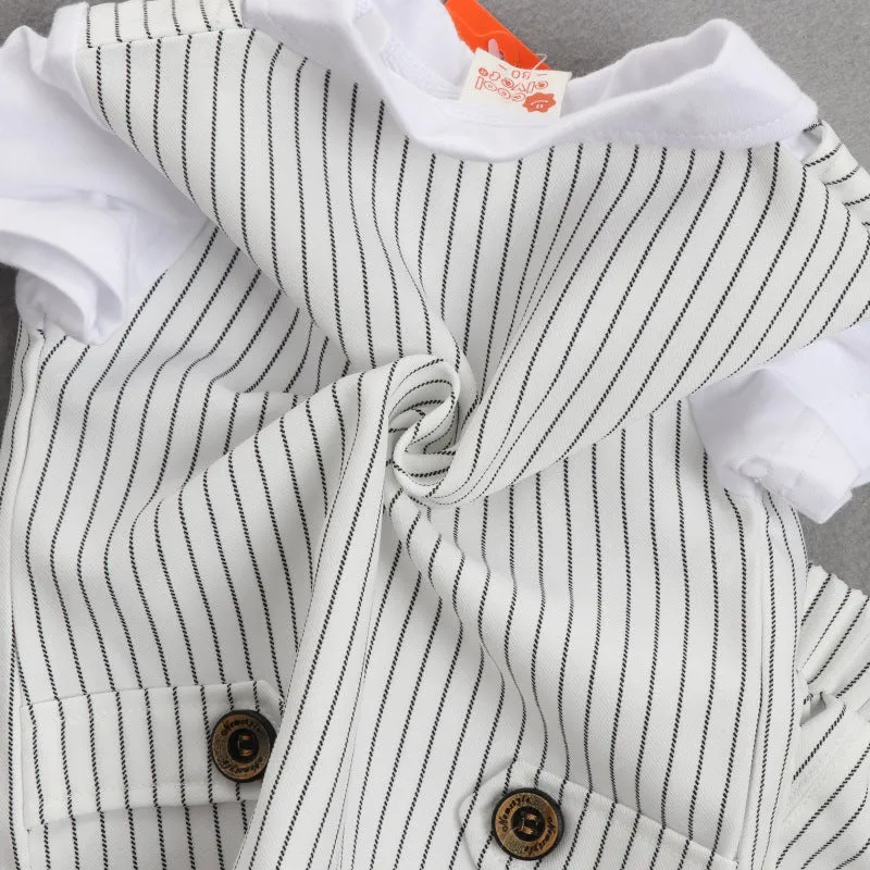 2 Pieces Set Baby Kid Boys Dressy Striped Bow Shirts And Pants Suits Wholesale 23011405