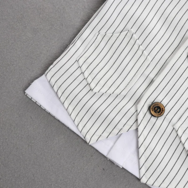 2 Pieces Set Baby Kid Boys Dressy Striped Bow Shirts And Pants Suits Wholesale 23011405