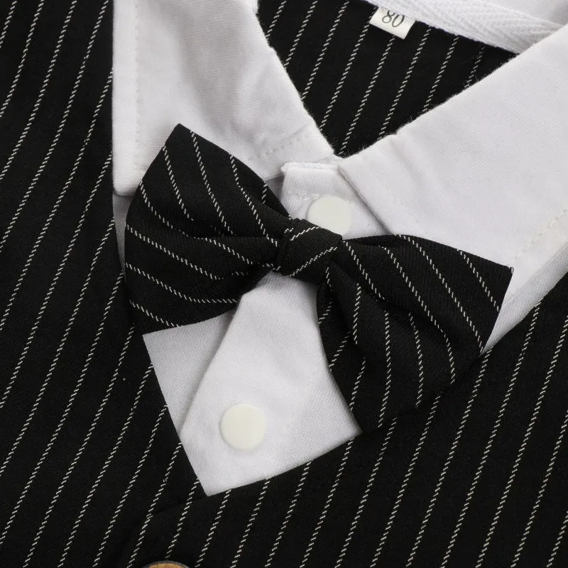 2 Pieces Set Baby Kid Boys Dressy Striped Bow Shirts And Pants Suits Wholesale 23011405