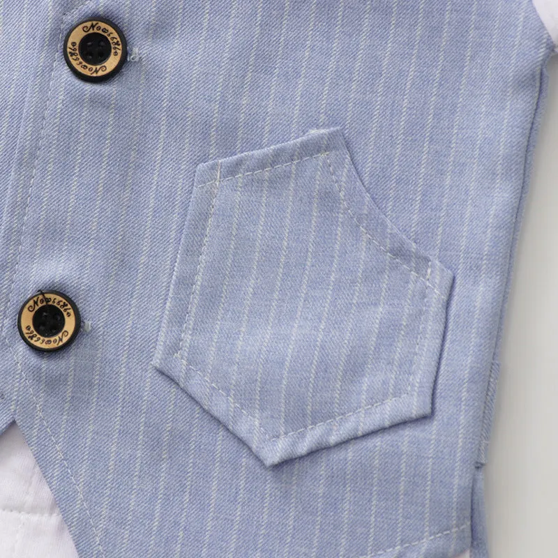 2 Pieces Set Baby Kid Boys Dressy Striped Bow Shirts And Pants Suits Wholesale 23011405