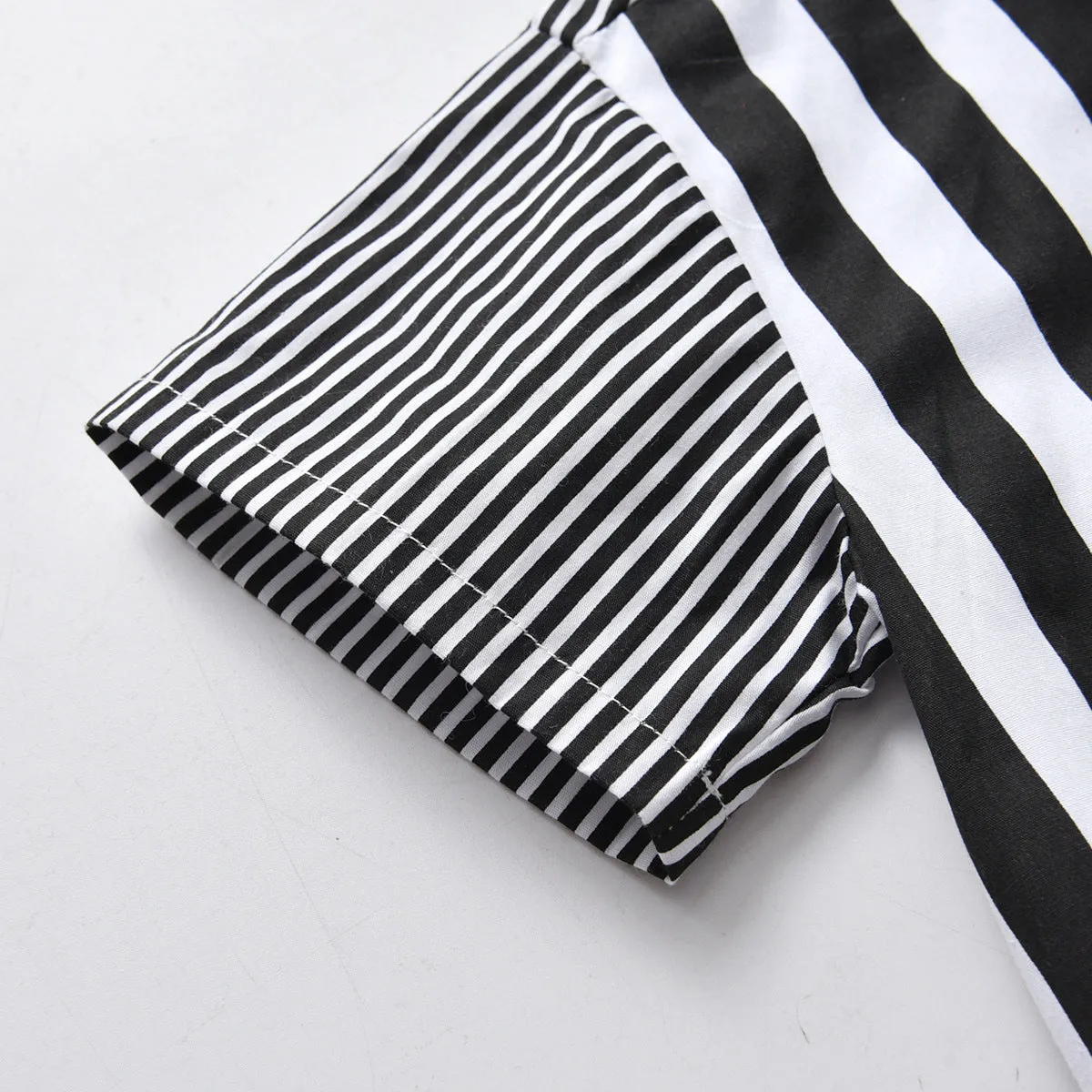 2 Pieces Set Baby Kid Boys Dressy Striped Bow Shirts And Solid Color Rompers Suits Wholesale 220531215