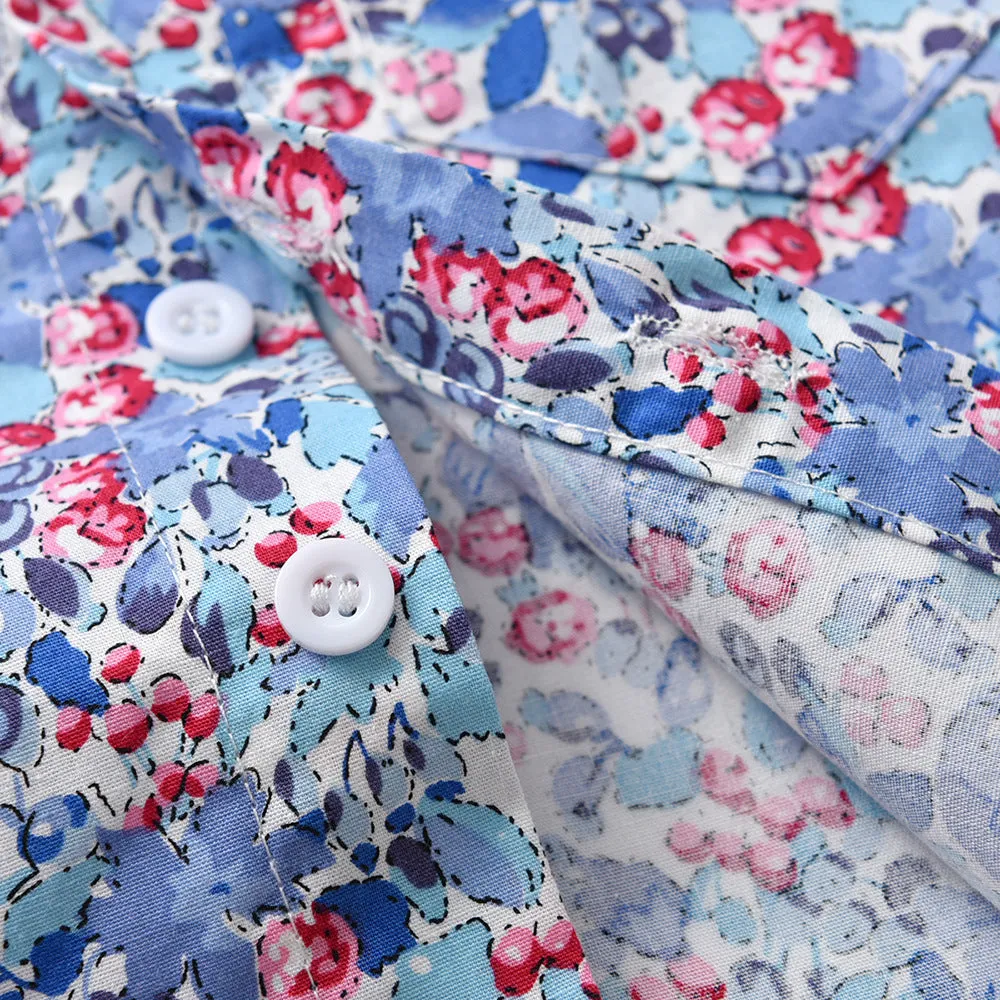 2 Pieces Set Baby Kid Boys Flower Bow Print Shirts And Solid Color Pants Suits Wholesale 220407246