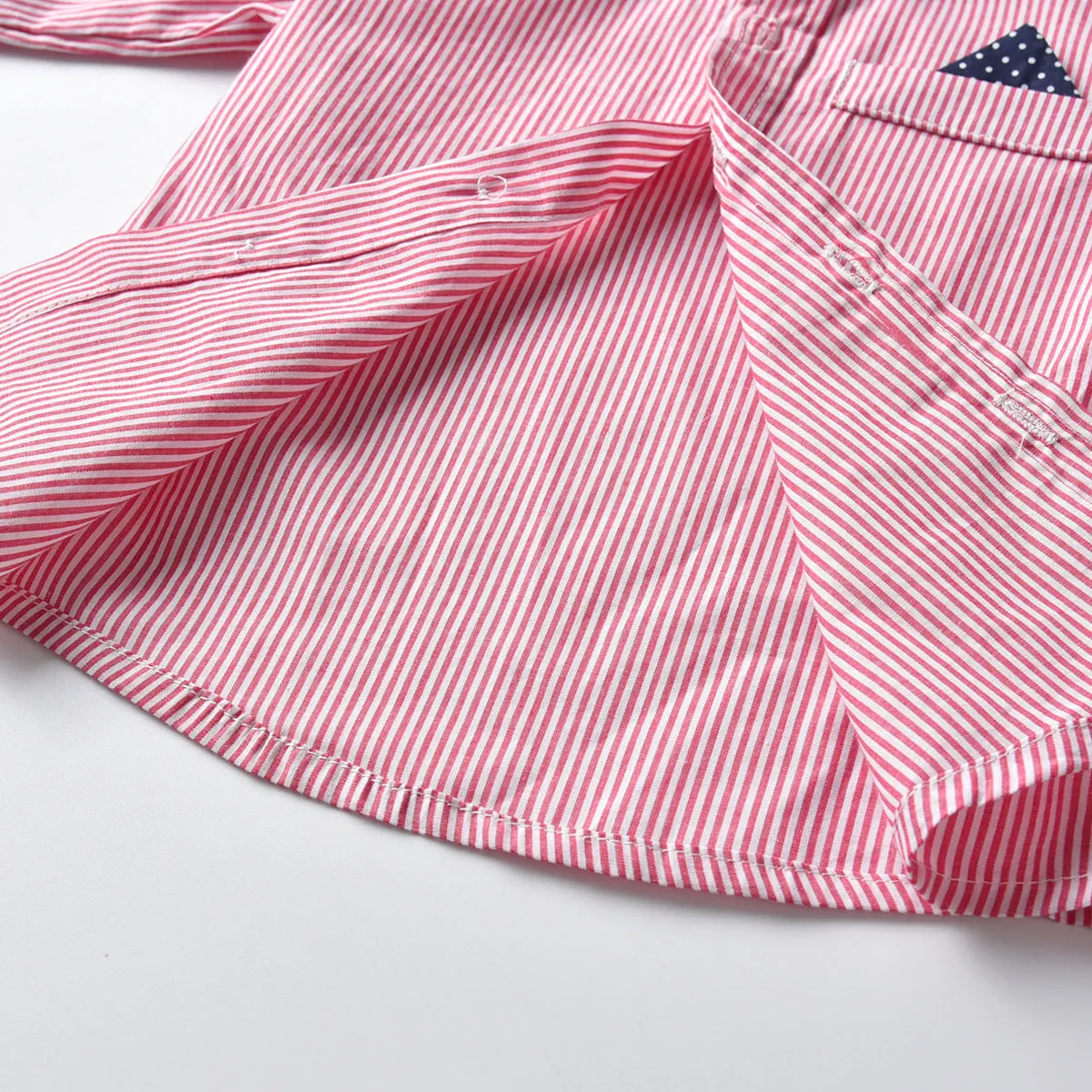 2 Pieces Set Baby Kid Girls Birthday Party Striped Bow Shirts And Solid Color Jumpsuits Wholesale 22071965