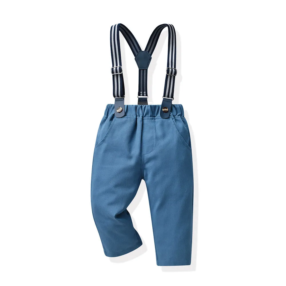 3 Pieces Set Baby Kid Boys Birthday Party Flower Bow Print Shirts And Solid Color Vests Waistcoats And Pants Wholesale 230308611
