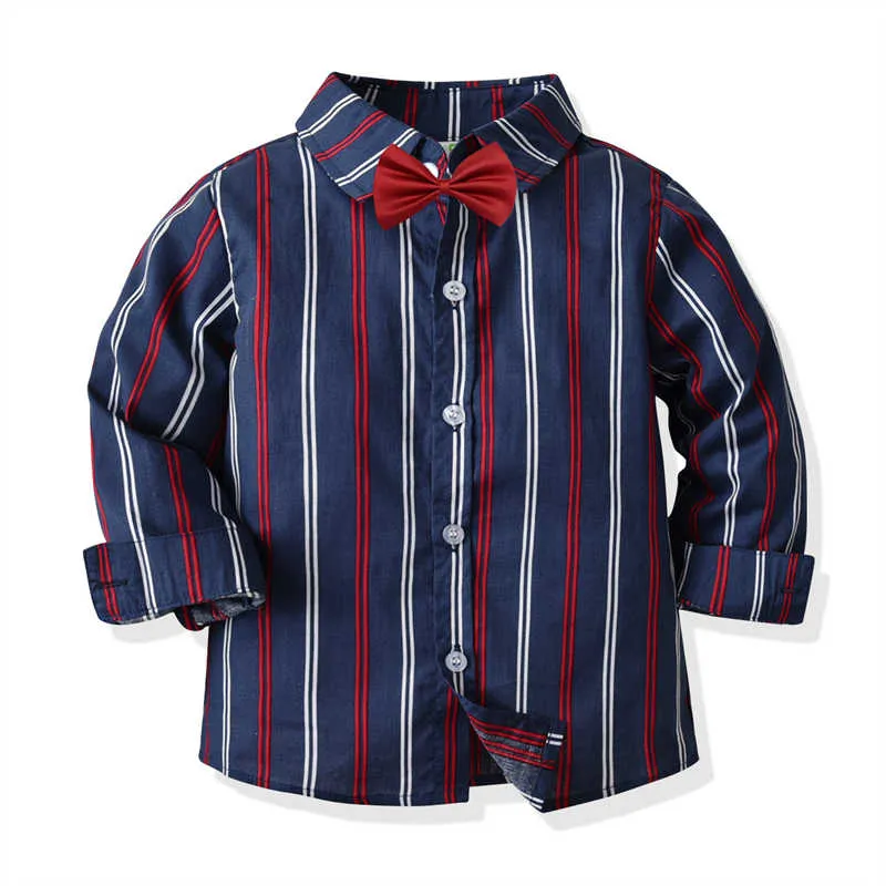3 Pieces Set Baby Kid Boys Striped Bow Shirts Vests Waistcoats And Suits Trousers Wholesale 211109430