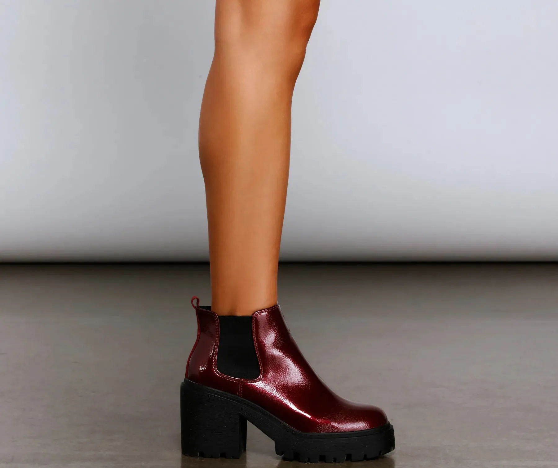A Trendy Vibe Lug Sole Booties