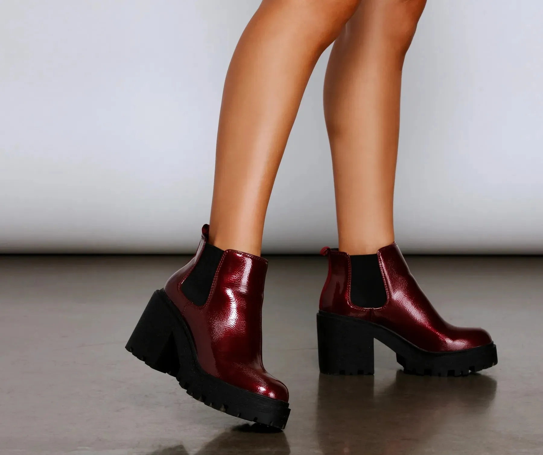 A Trendy Vibe Lug Sole Booties