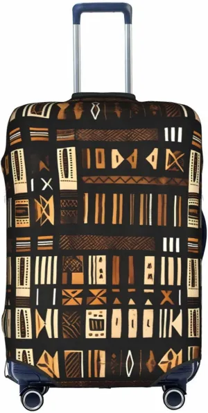 African Mud Cloth Tribal Stylish Luggage Cover:The Ultimate Travel Accessory,Fashionable Suitcase Protector
