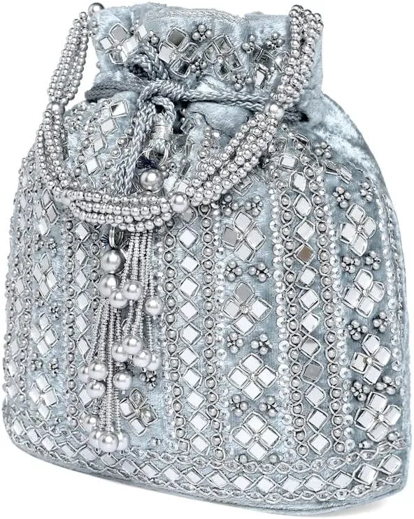 Aheli Potli Purses Gift for Women Handmade Evening Handbag Stylish Bridal Fashion Wristlet Bag