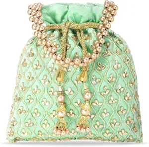 Aheli Potli Purses Gift for Women Handmade Evening Handbag Stylish Bridal Fashion Wristlet