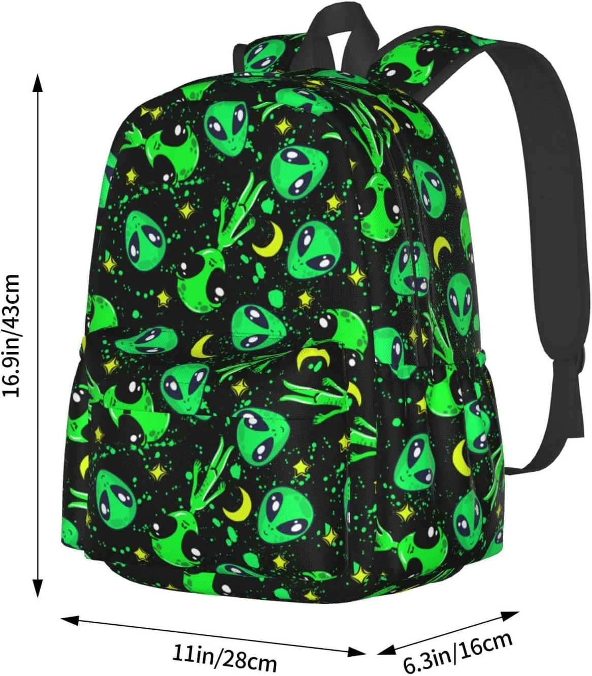 Aliens Moon Stylish Backpack With Adjustable Padded Shoulder Straps Daypacks For College Travel