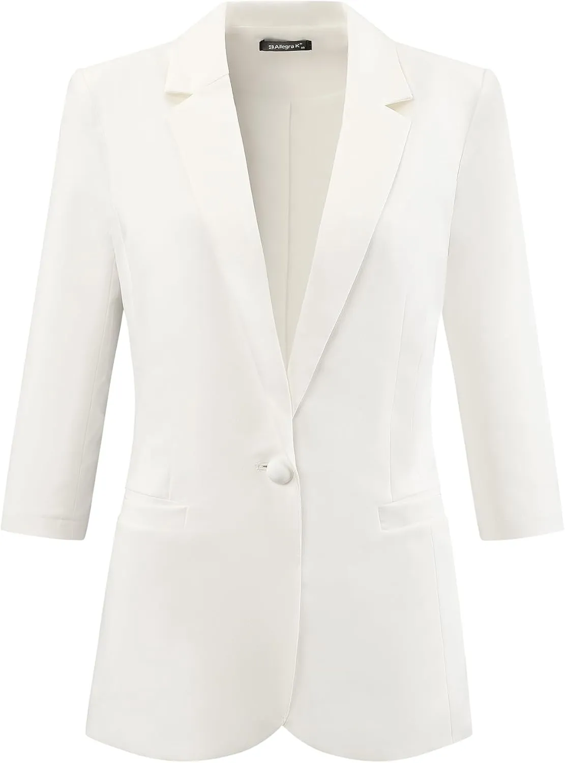 Allegra K Work Office Jackets for Women's Casual Ruched 3/4 Sleeve Blazer