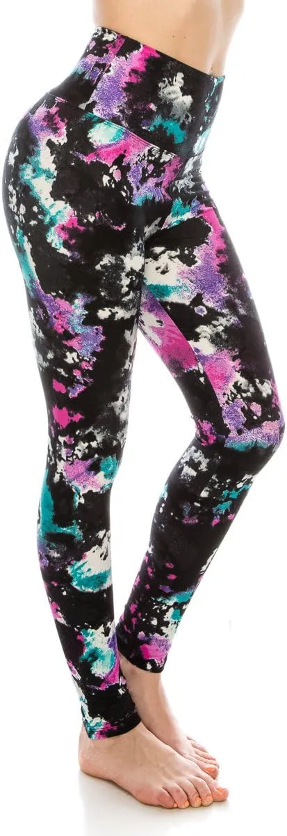 ALWAYS Women's Print Pattern Leggings - Premium Soft Stretch Peach Skin Yoga Pants