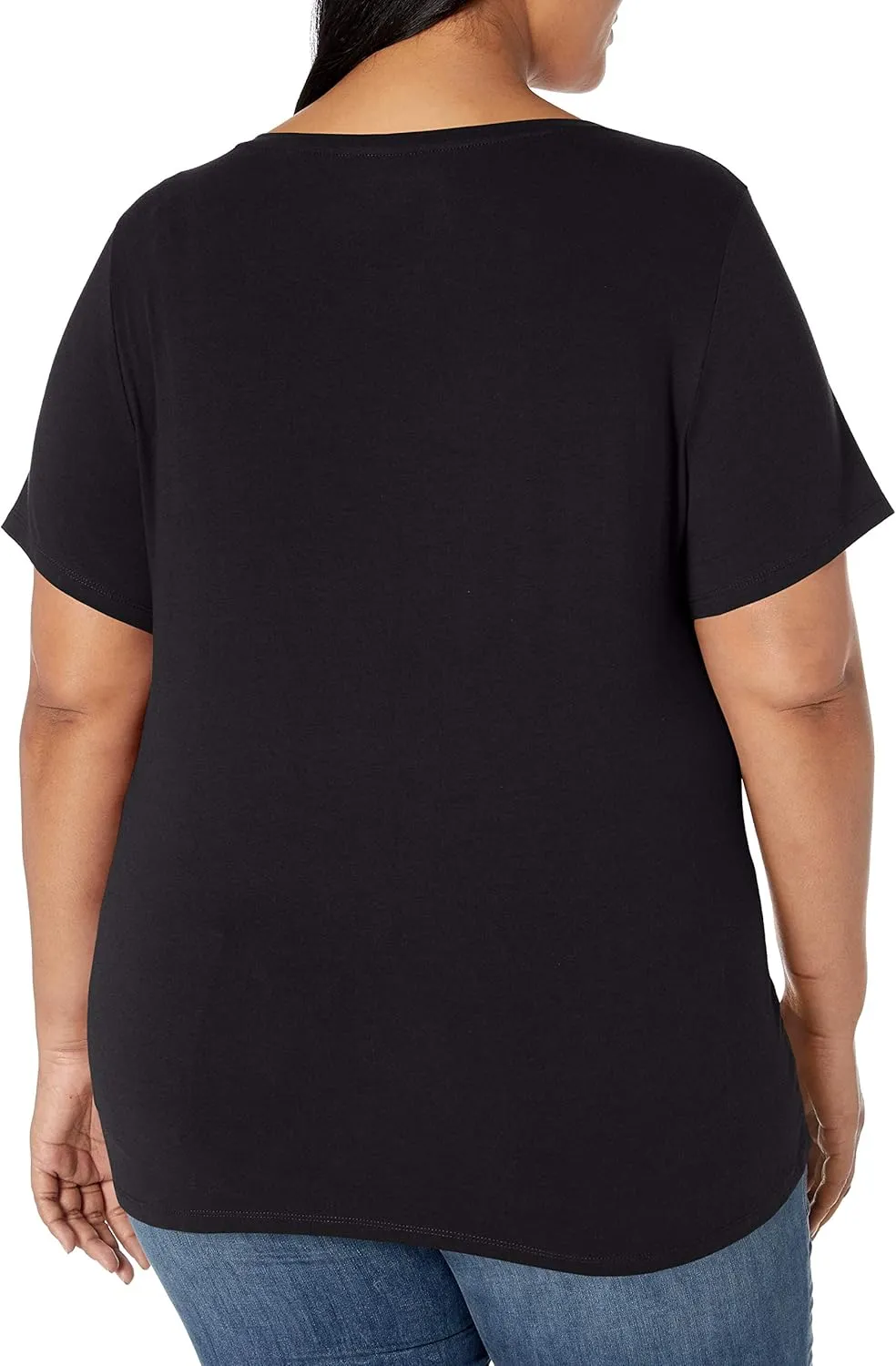 Amazon Essentials Women's Plus Size Short-Sleeve V-Neck T-Shirt, Multipacks