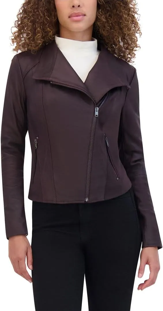 Andrew Marc Women's Asymmetrical Felix Leather Moto Jacket
