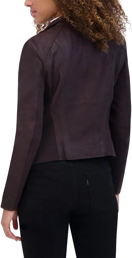 Andrew Marc Women's Asymmetrical Felix Leather Moto Jacket