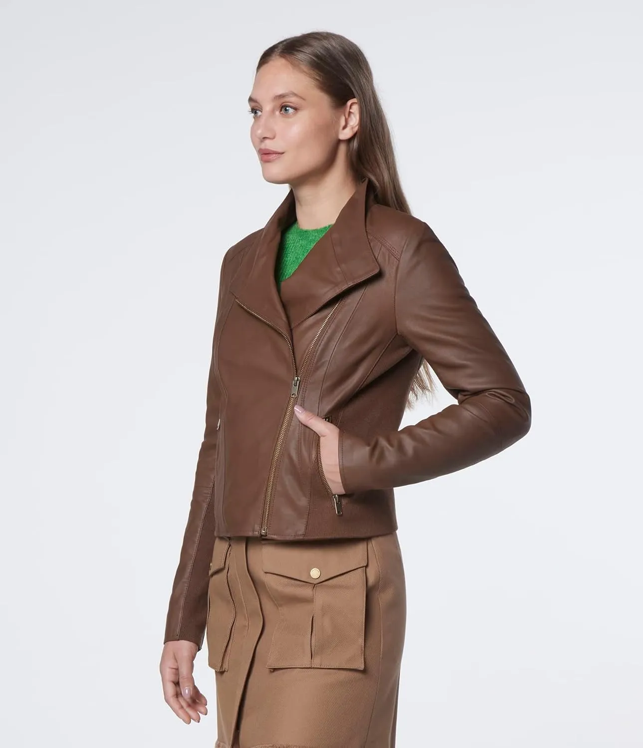Andrew Marc Women's Asymmetrical Leather Jacket