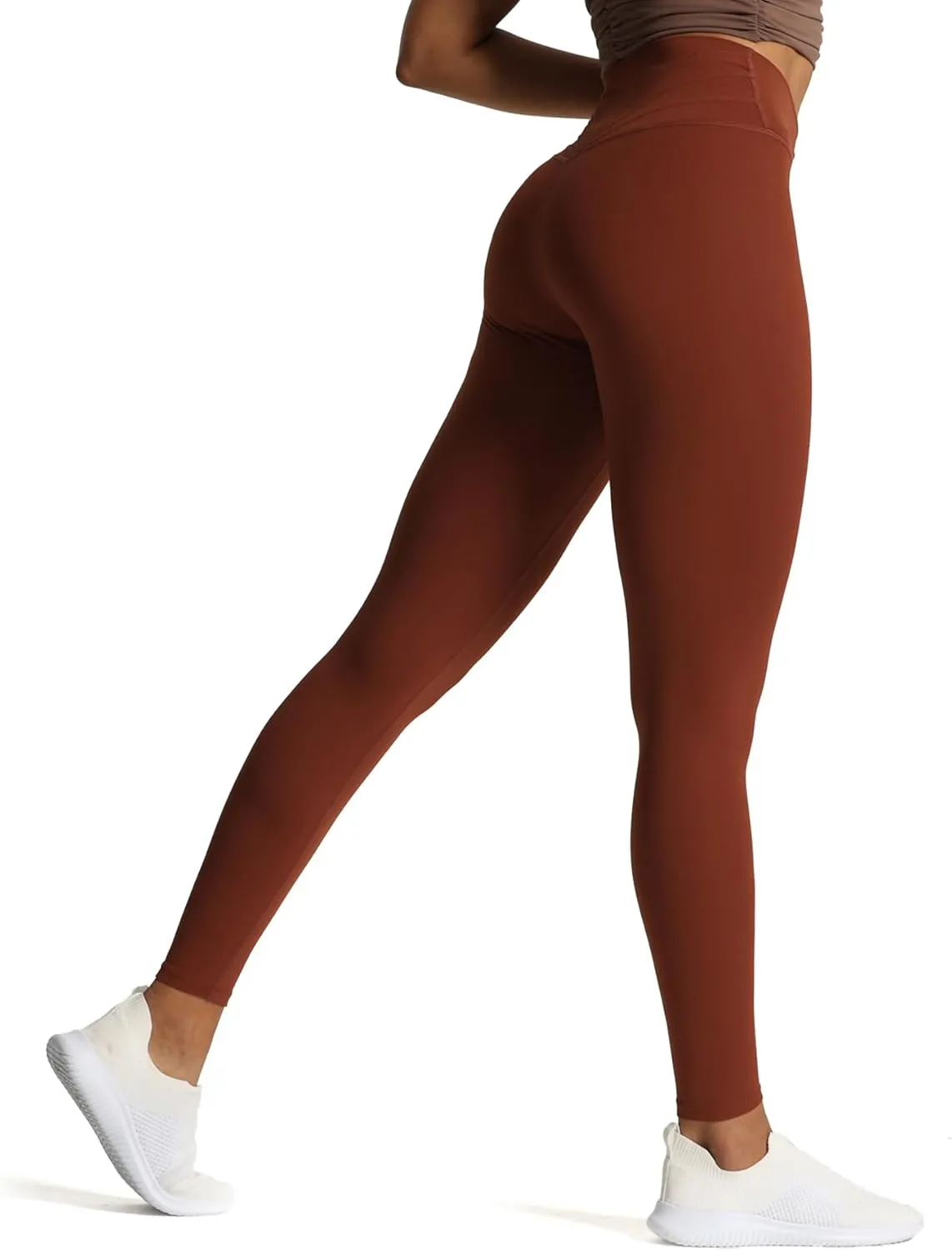 Aoxjox High Waisted Workout Leggings for Women Cross-Waist Crossover Tummy Control Trinity Buttery Soft Yoga Pants 26"