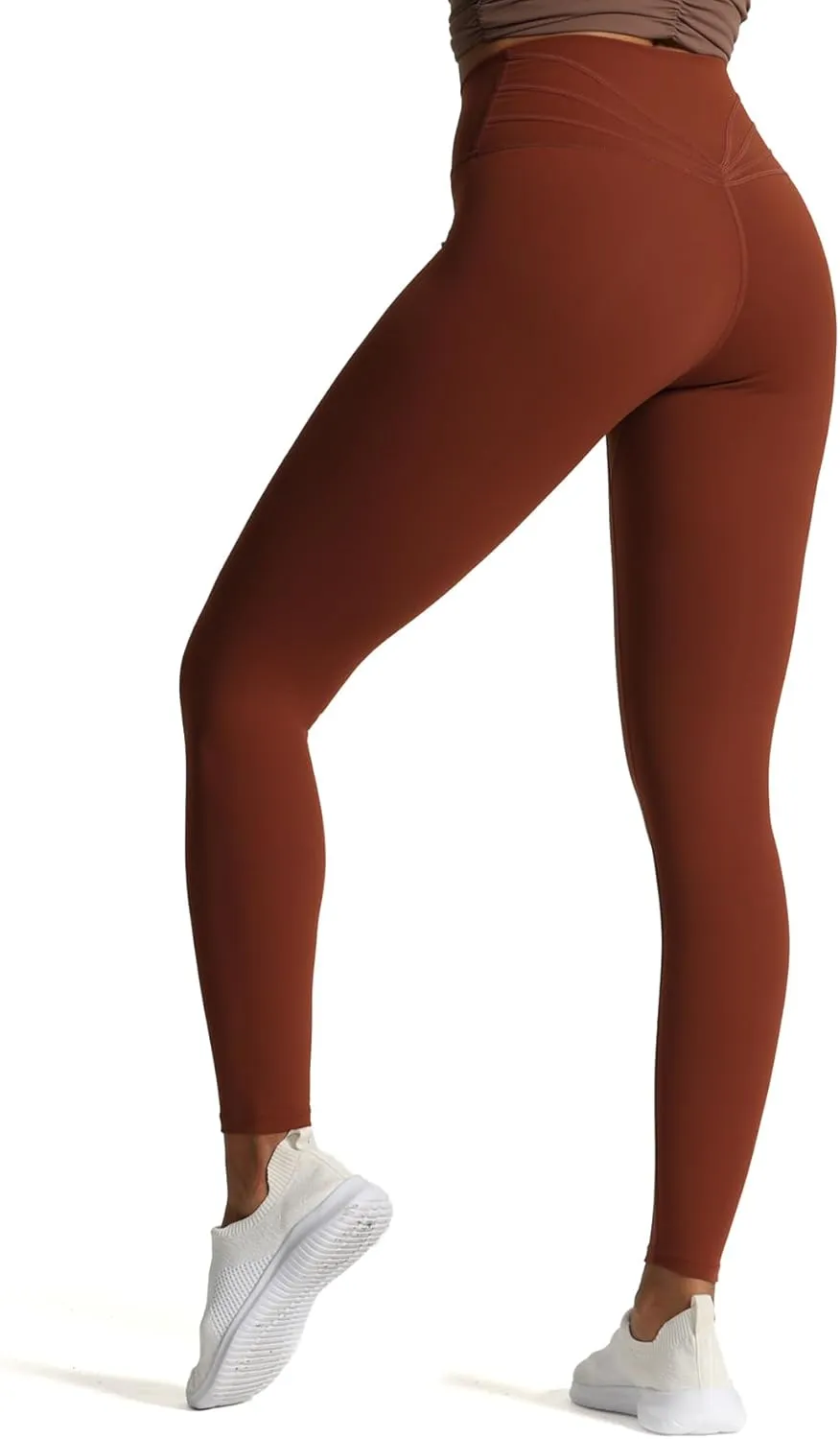 Aoxjox High Waisted Workout Leggings for Women Cross-Waist Crossover Tummy Control Trinity Buttery Soft Yoga Pants 26"