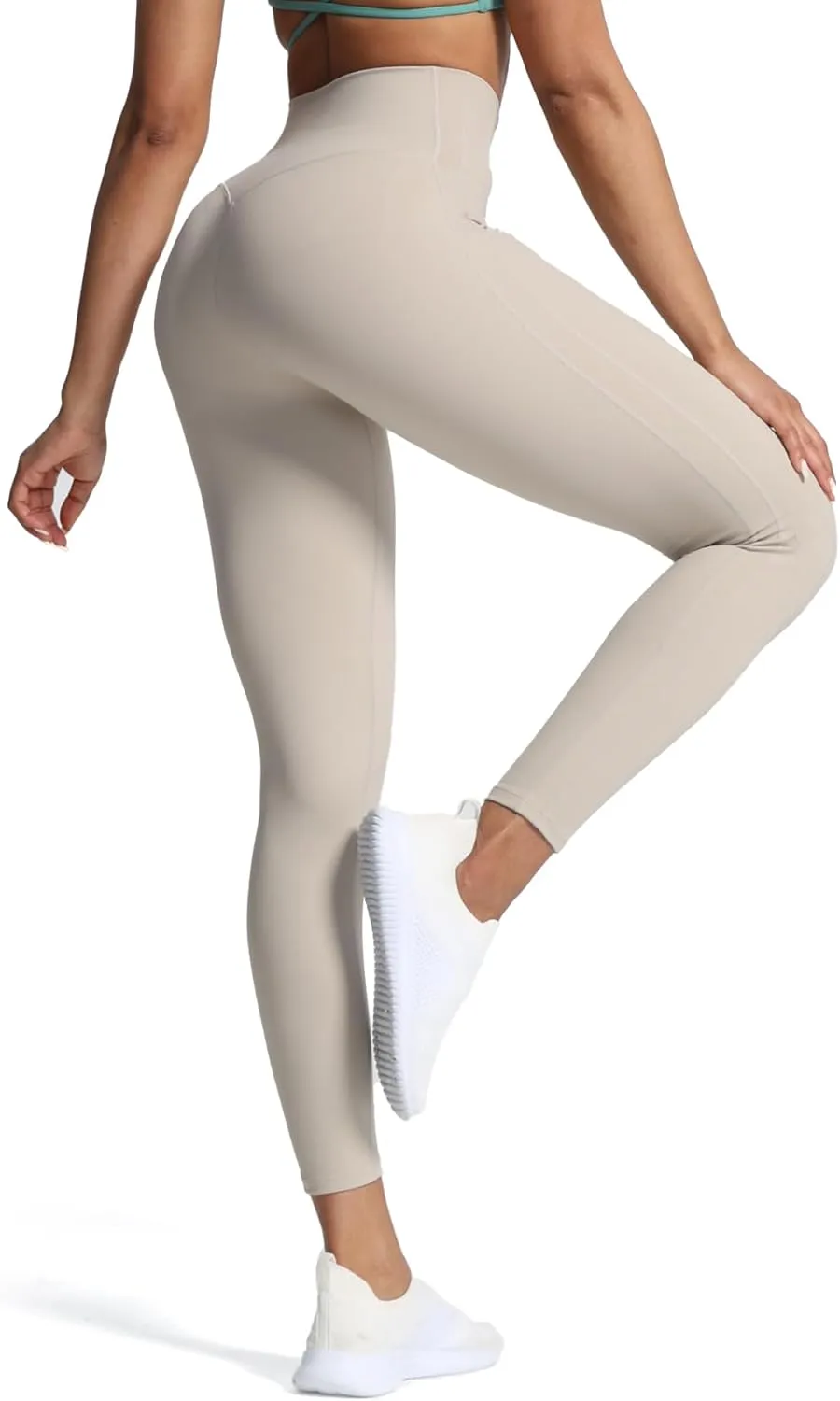 Aoxjox High Waisted Workout Leggings for Women GEO Compression Tummy Control Gym Buttery Soft Yoga Pants 27"