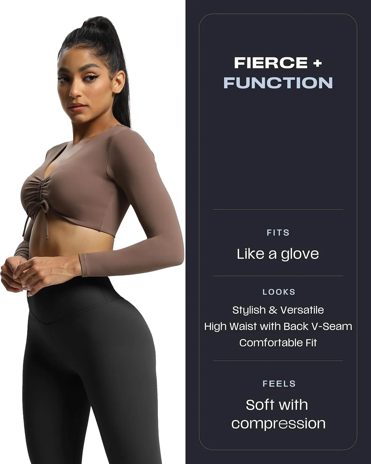 Aoxjox High Waisted Workout Leggings for Women Tummy Control Buttery Soft Yoga Metamorph Deep V Pants 26"