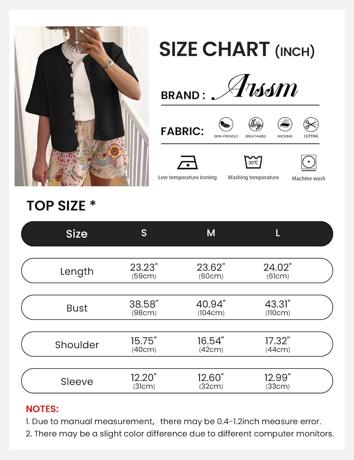 Arssm Women's Knitted Crop Cardigan Y2k Short Sleeve Button Down Cardigan Shirt Ribbed Knit Solid Color Lightweight Outwear