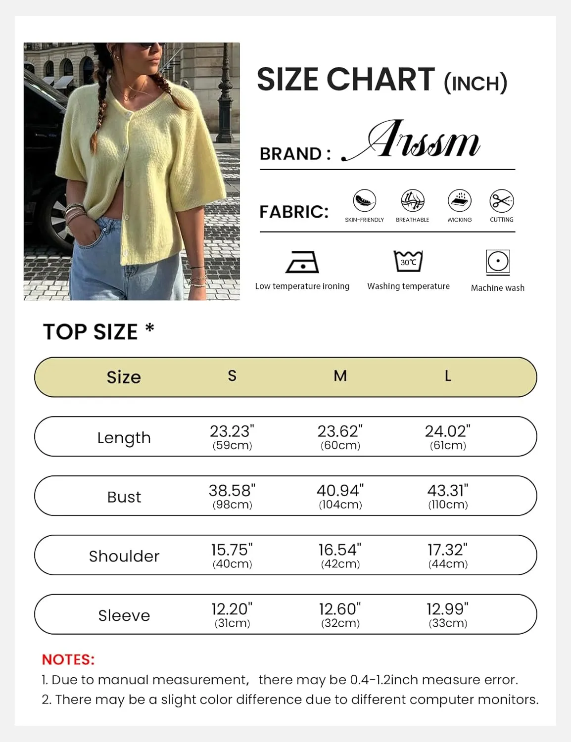 Arssm Women's Knitted Crop Cardigan Y2k Short Sleeve Button Down Cardigan Shirt Ribbed Knit Solid Color Lightweight Outwear