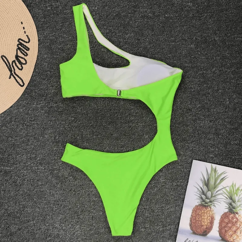 Asymmetric Bikinis For Women / Sexy One Piece Swimsuit / Stylish Female Monokini