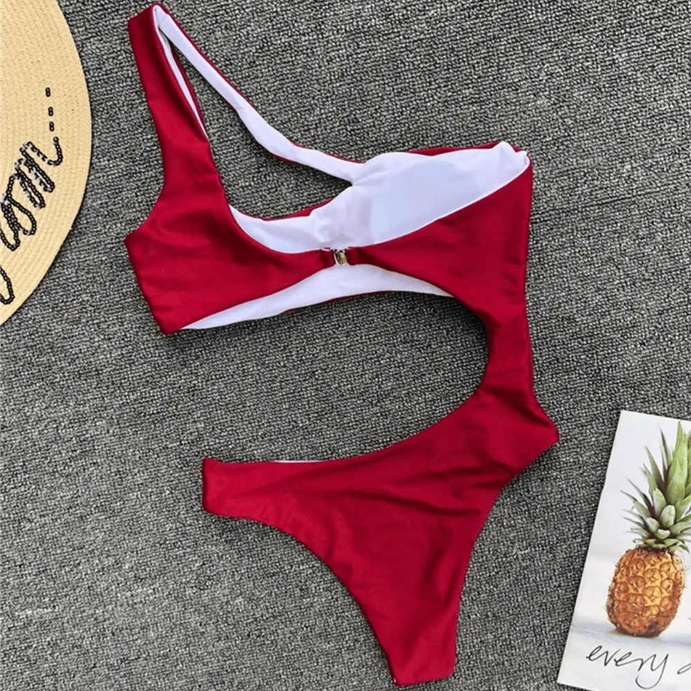Asymmetric Bikinis For Women / Sexy One Piece Swimsuit / Stylish Female Monokini