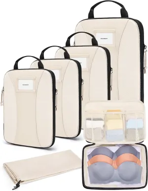 BAGSMART Compression Packing Cubes, 6 PCS Packing Cubes for Suitcases, Travel Bags Organizer for Luggage, Lightweight Packing Cube for Travel Essentials
