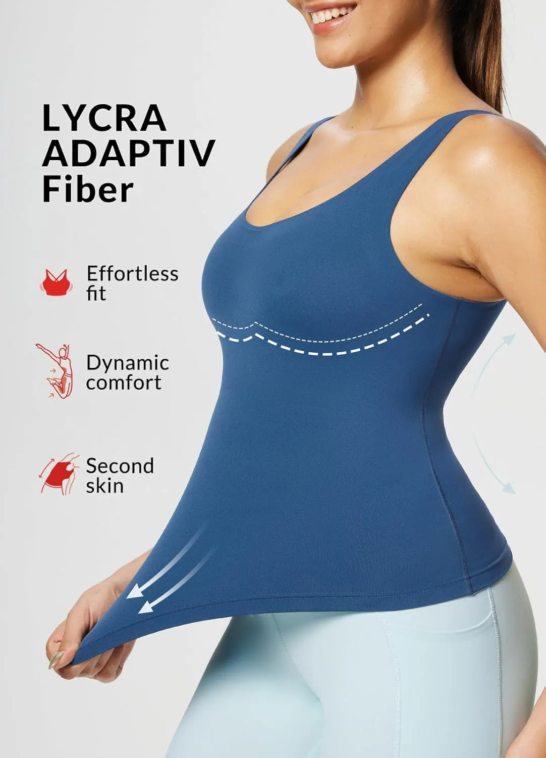 baleaf Freeleaf Women's Longline Sports Bra, Molded Cup Workout Tank Yoga Tops Built in Bra Athletic Camisole