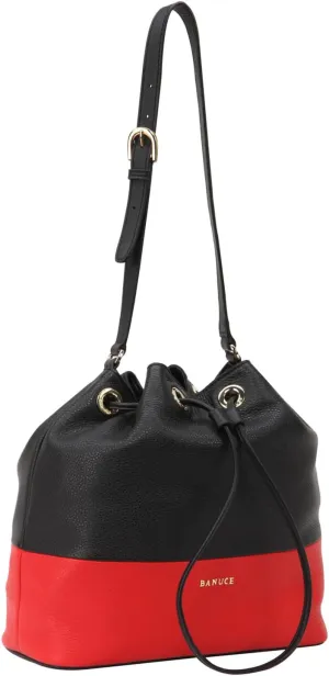 Banuce Top Grain Leather Purse for Women Stylish Elegant Handbag Ladies Bucket Bag