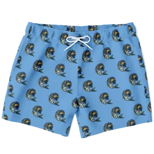 Bass Mullet Men's Swim Trunks - Blue