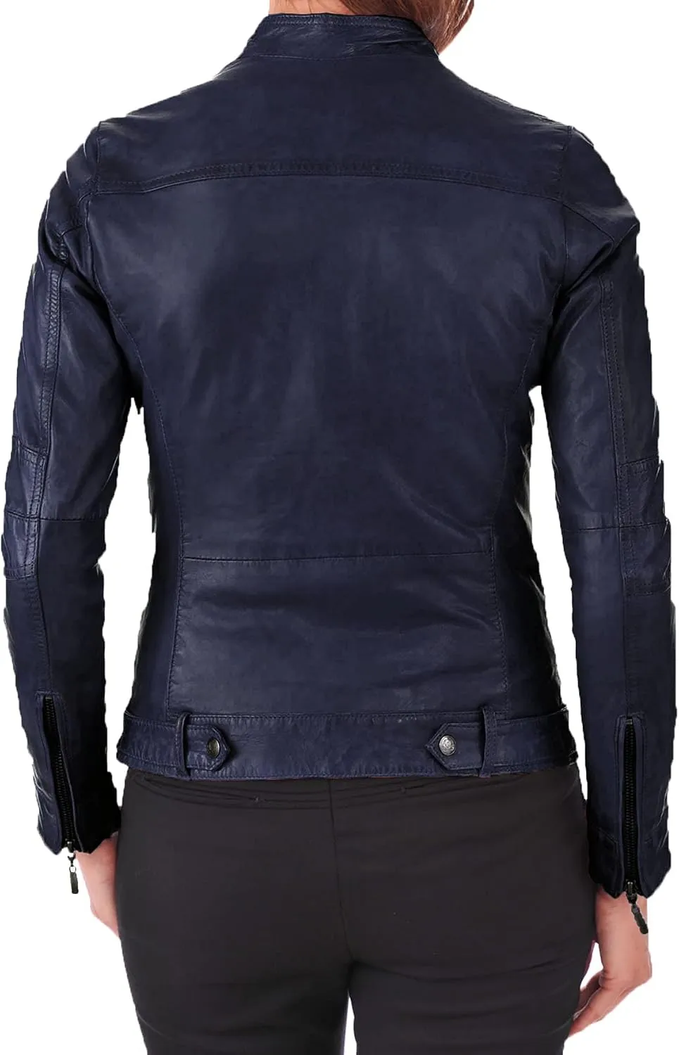 Benjer Skins Women's Leather Jacket Stylish Motorcycle Biker Genuine Lambskin 19