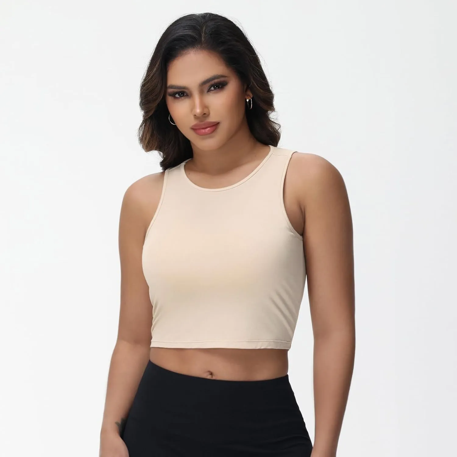 Bhome Longline Nursing & Maternity Bra for Breastfeeding, Maternity Nursing Crop Tank Tops with Built-in Bra for Women