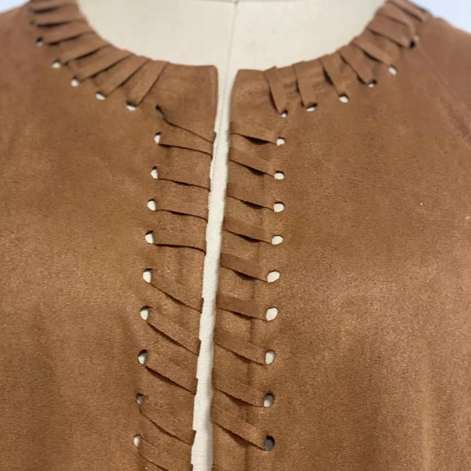 BJU Women's Fringe Vest 70s Hippie Costume Faux Suede Sleeveless Tassel Long Cardigan Jacket Cowgirl Western Tops Halloween