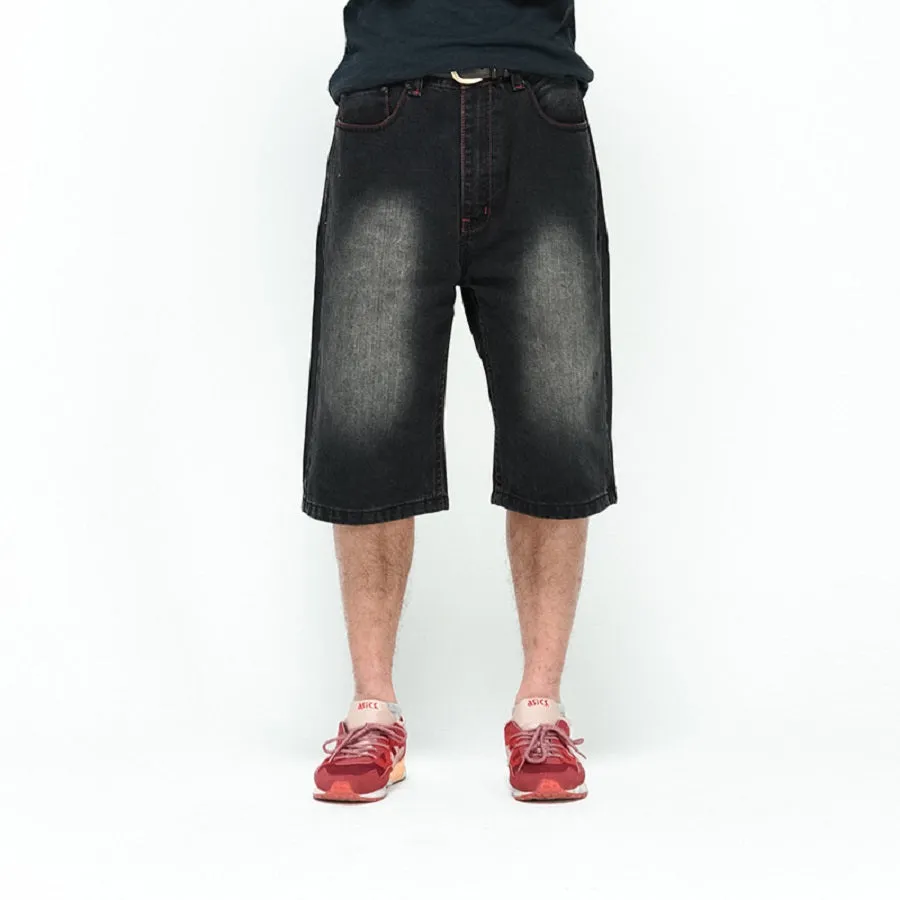 Black Washed Lightweight Denim Shorts