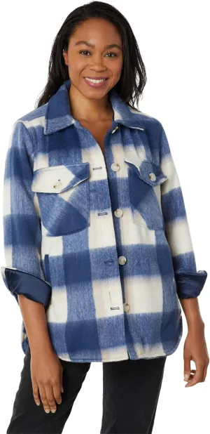 [BLANKNYC] Womens Luxury Clothing Plaid Shirt Jacket, Stylish Shacket & Trendy Coat, Keep Rolling, Medium