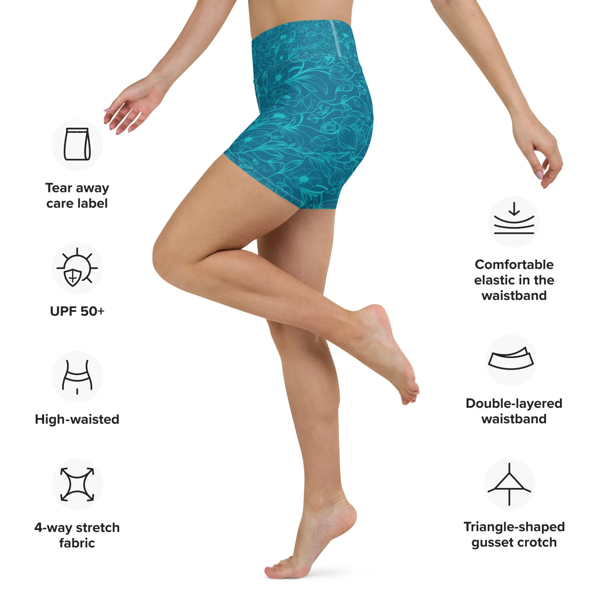 Blue Yoga Shorts. Miami collection