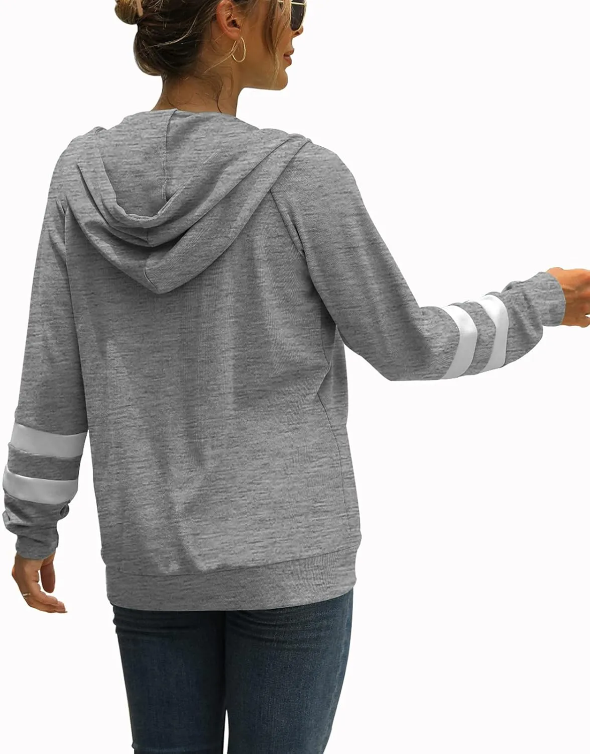 Bofell Womens Active Long Sleeve Zip Up Hoodies with Pocket Hooded Sweatshirts Jackets