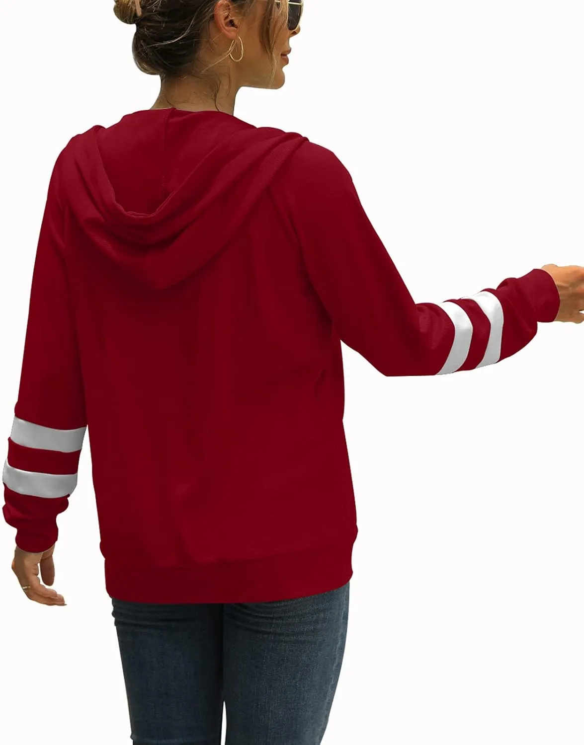 Bofell Womens Active Long Sleeve Zip Up Hoodies with Pocket Hooded Sweatshirts Jackets