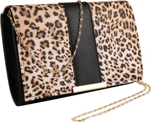 BPC Convertible Vegan Leather Crossbody Clutch, Adjustable Chain & Detachable Strap; Stylish Womens Envelope Purse