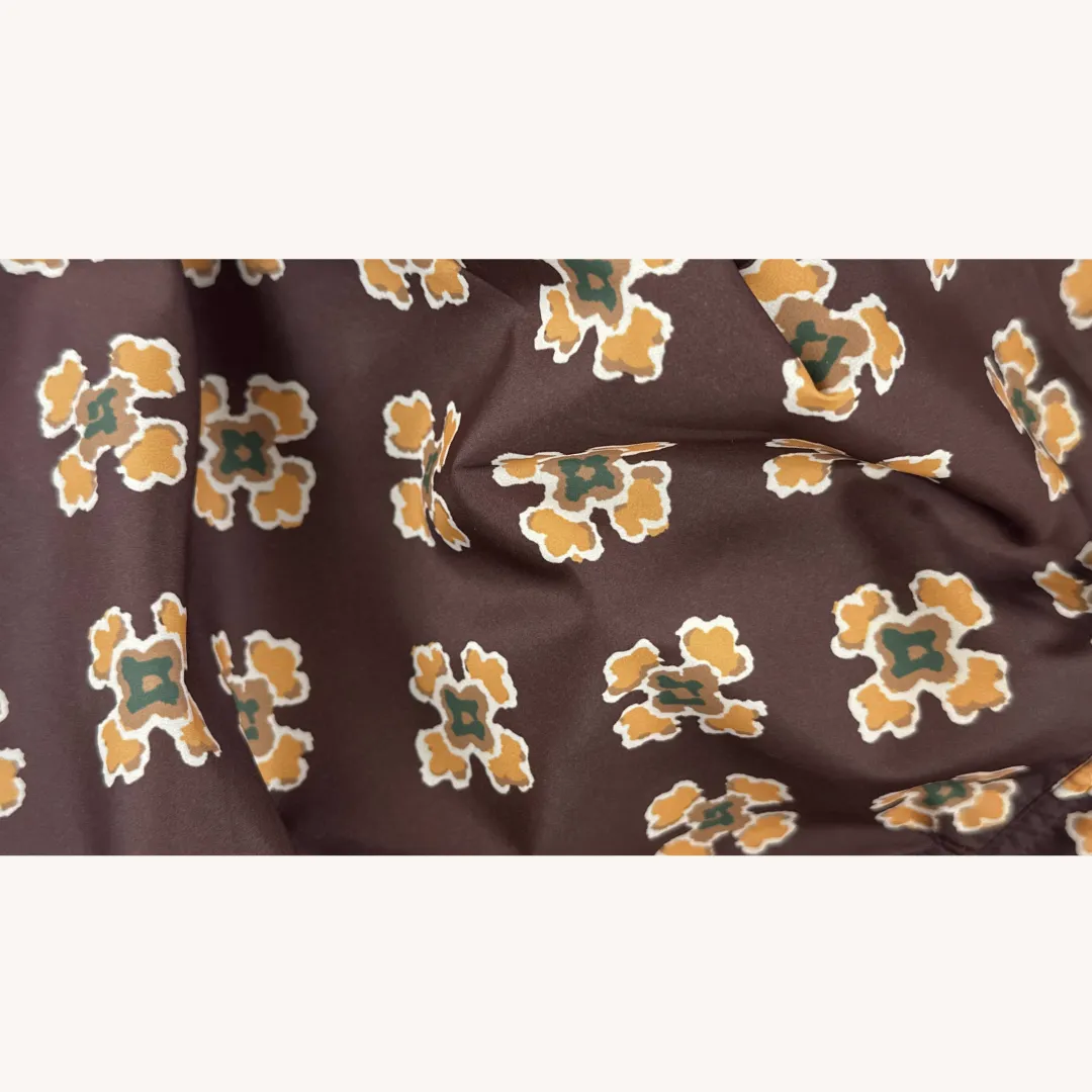 Brown Floral Swim Shorts